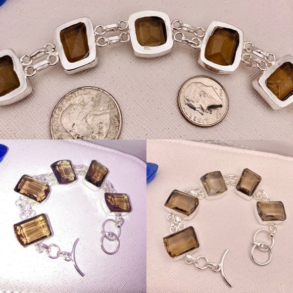 Smoky Quartz Gemstone Handmade Bracelet - Picture 2 of 3